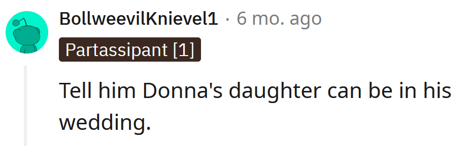 Can't he just have her in his wedding?