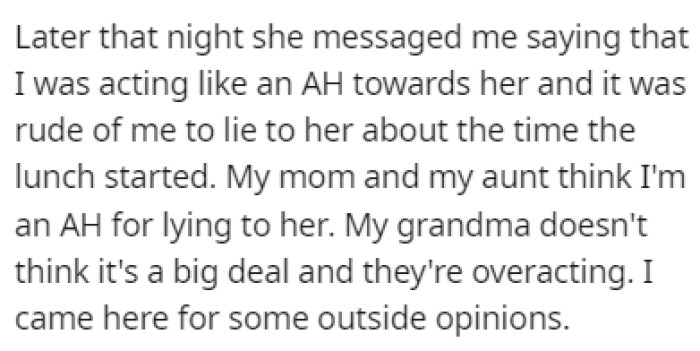 Later that night, the mom texted OP, accusing her of being rude towards her