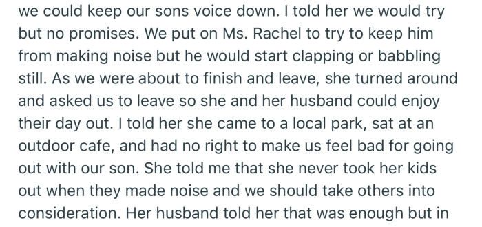 The older couple demanded that OP and his wife leave the café due to their baby’s unbearable noise