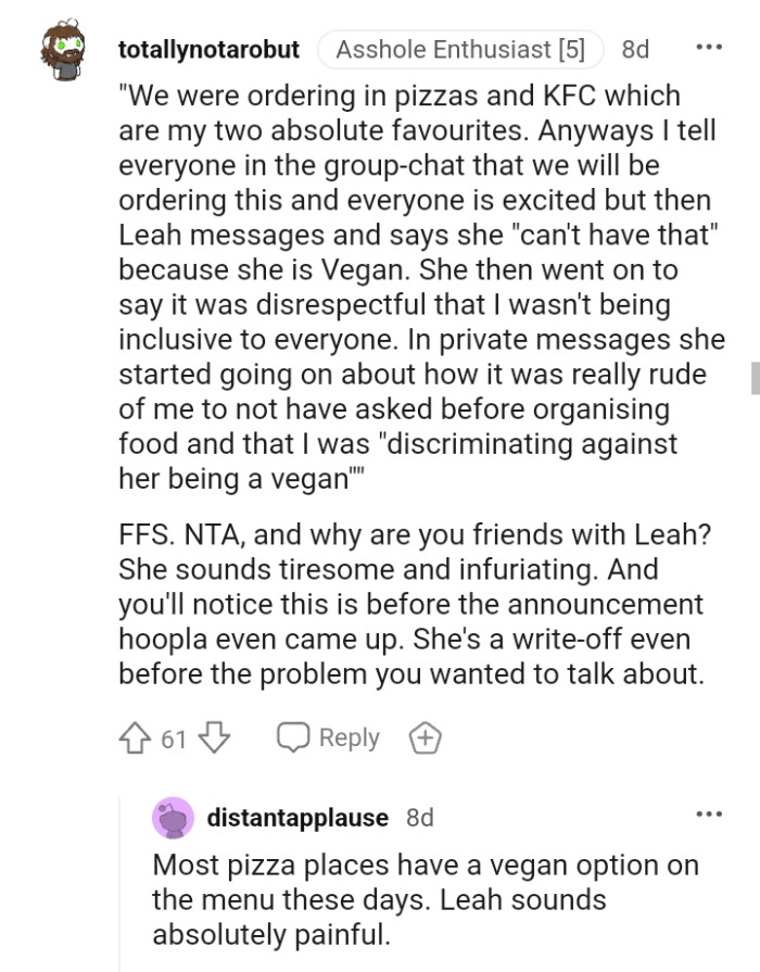 This Redditor wants to know why the OP is friends with her