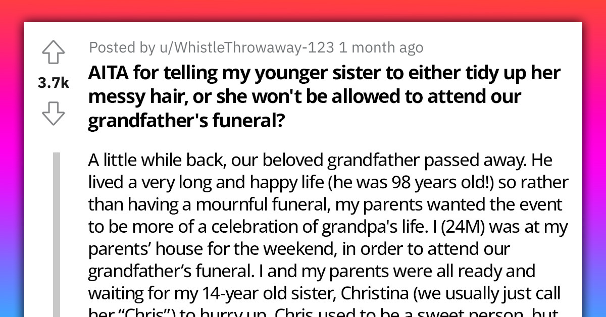 Brother Yells At Young Sister In Public For Not Straightening Her Hair Before Attending Grandfather's Funeral