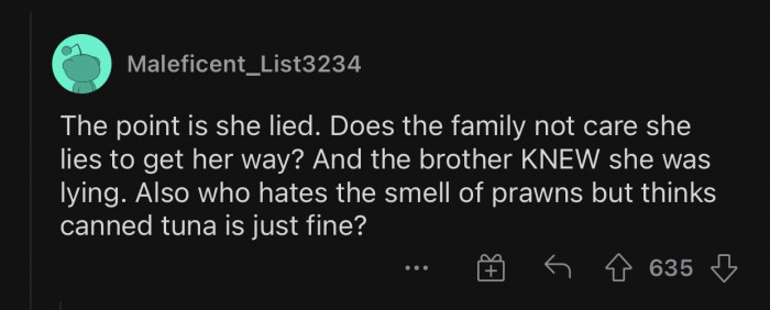 She lied and almost got away with it.