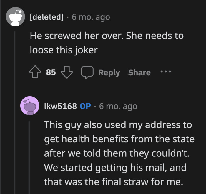 OP has no part in their eviction.