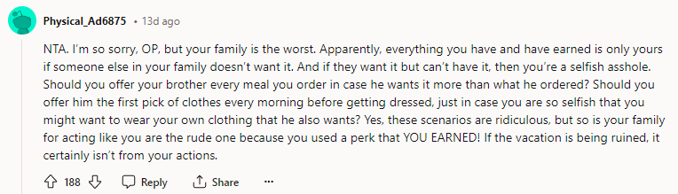 I’m so sorry, OP, but your family is the worst.