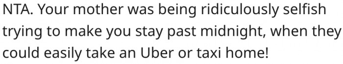14. Her mother is being selfish.