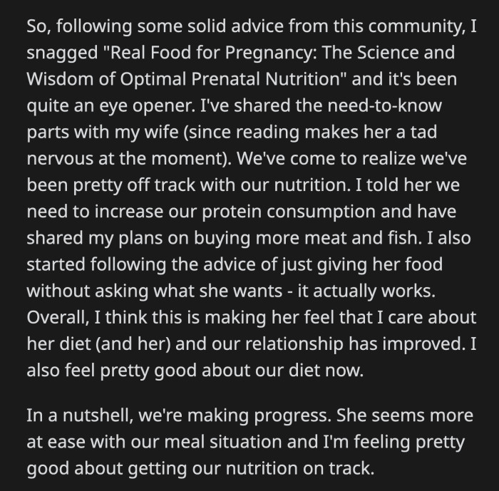 OP bought the book some Redditors suggested and they have been making progress.