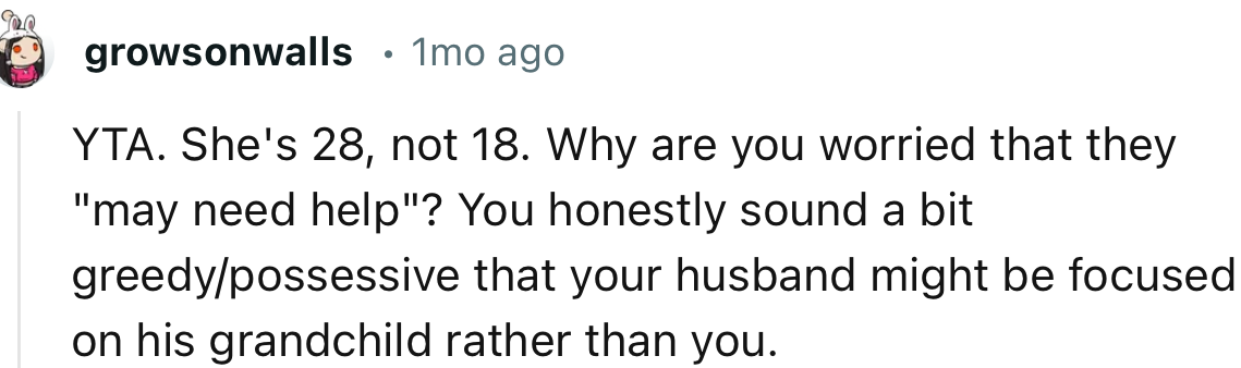 “YTA. She's 28, not 18. Why are you worried that they ‘may need help’?”