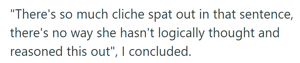 She then concluded...