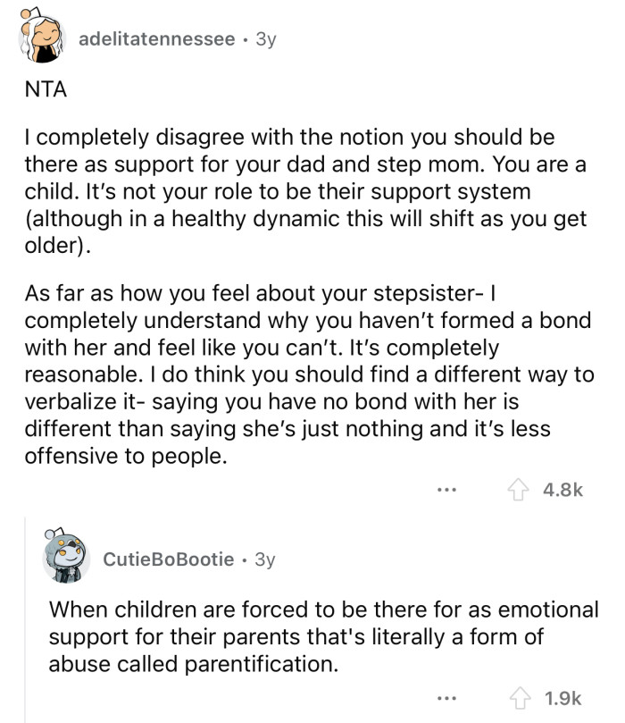 It's not OP's responsibility to emotionally support her parents.