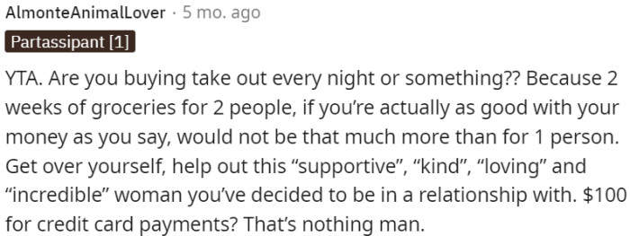 OP should help out his partner despite the financial concerns.