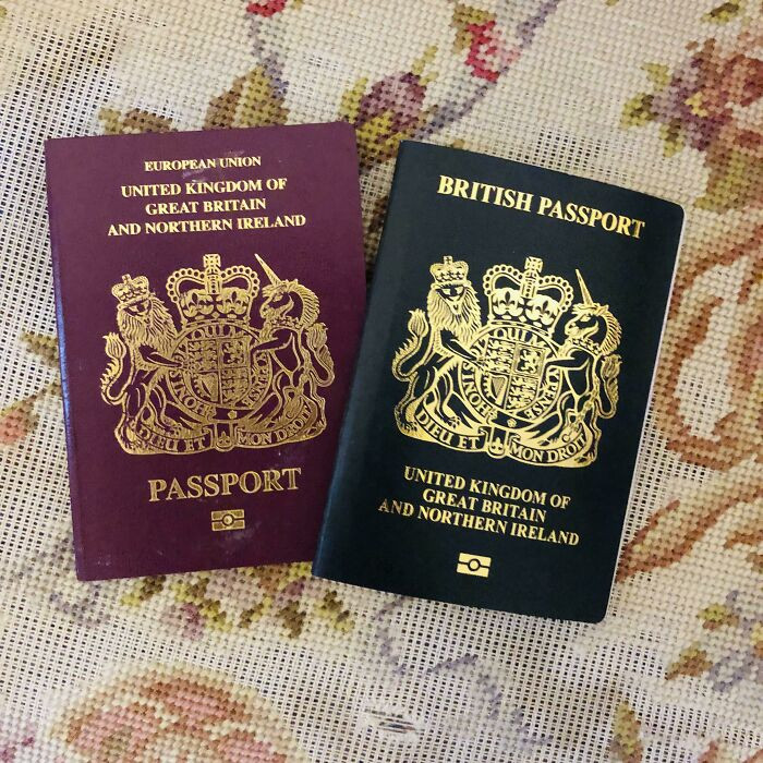 "British Passport Before And After Leaving The EU"