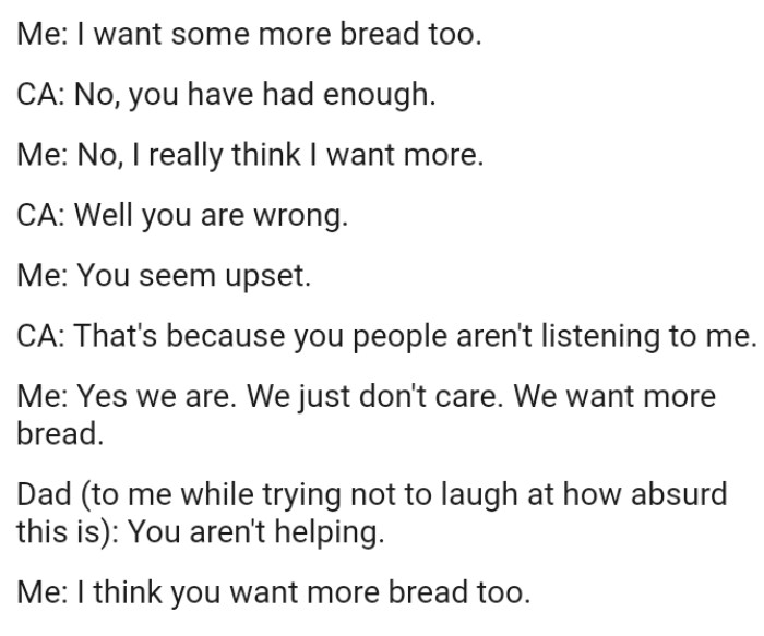 We want more bread