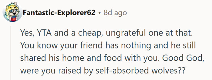 It’s hard to watch someone miss how much heart went into a gesture that cost their host so much.