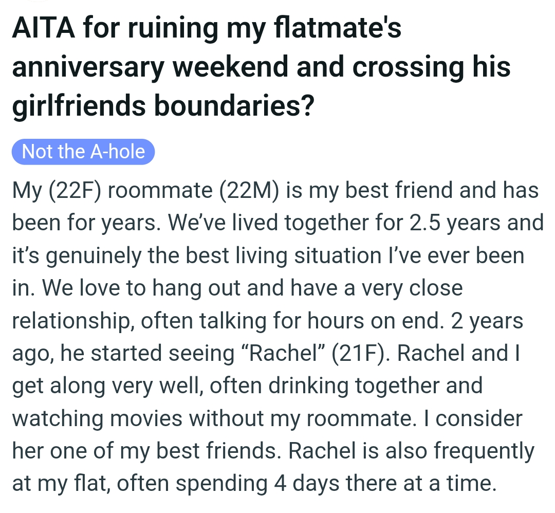 The OP kicks off her story