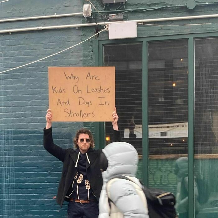 27. Why are kids on leashes and dogs in strollers?