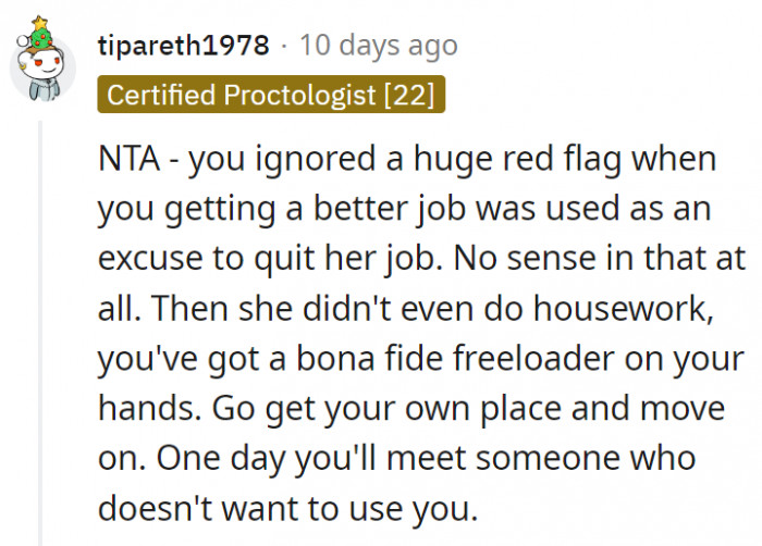 16. Your partner getting a better-paying job isn't enough reason for you to quit your job.