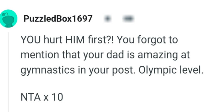 The OP's dad is amazing at gymnastics