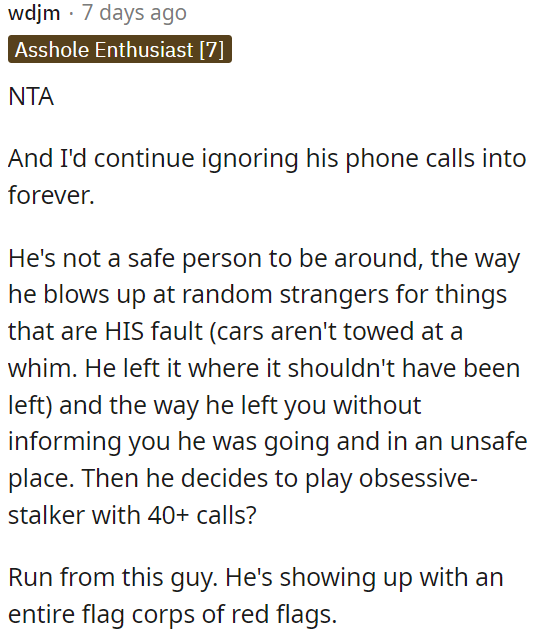 OP's boyfriend has numerous red flags, and she should distance herself from him.