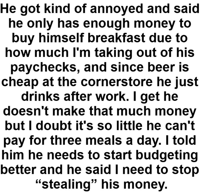 The OP doubts it's so little his son can't pay for three meals a day