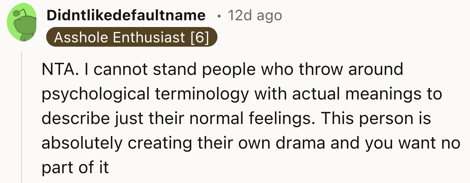 Throwing around psychological terminology