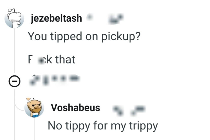 The OP was tipping on pickup?