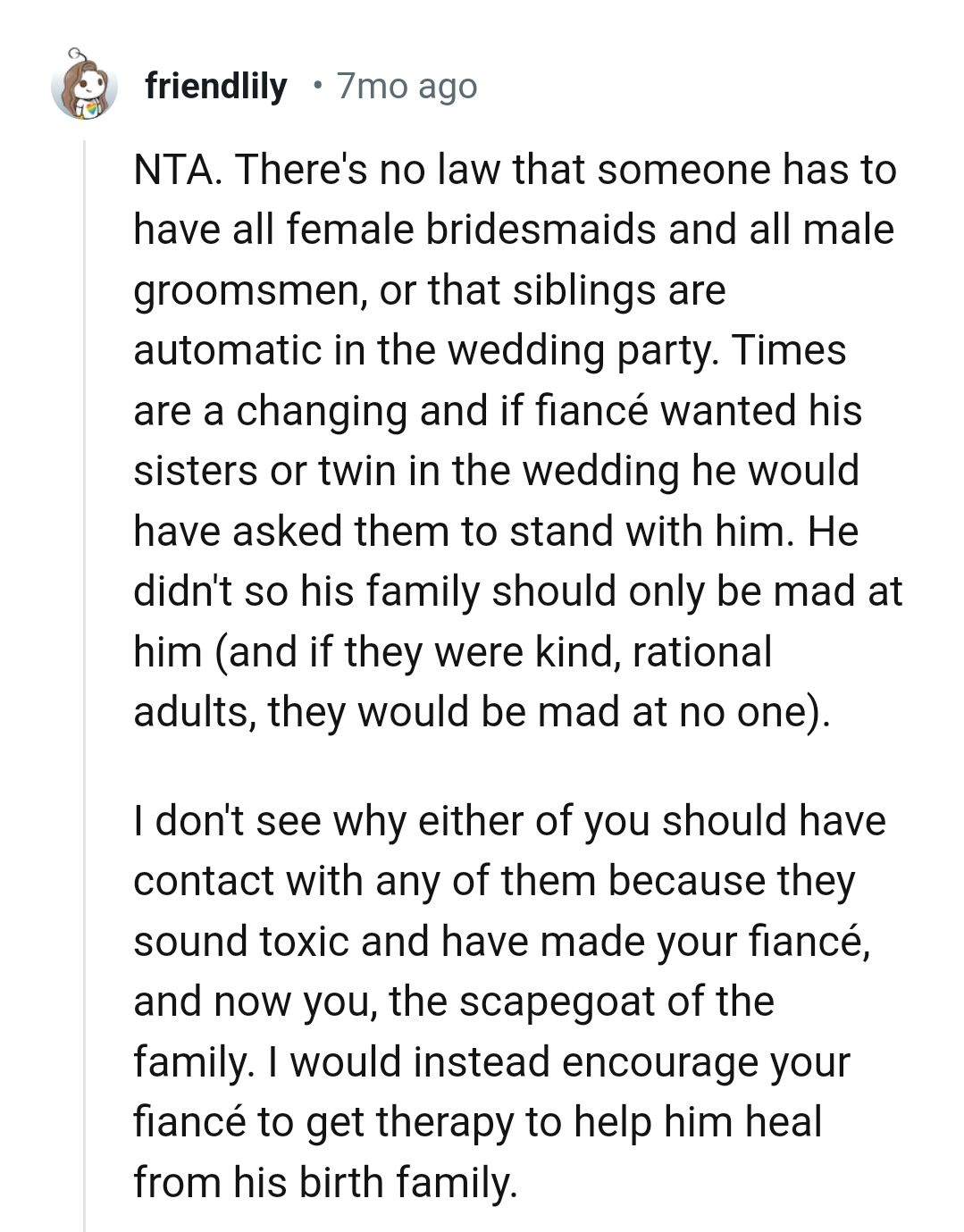 His family should only be mad at him