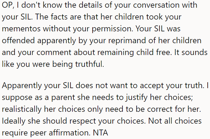 It's the OP's choice, the SIL shouldn't be offended