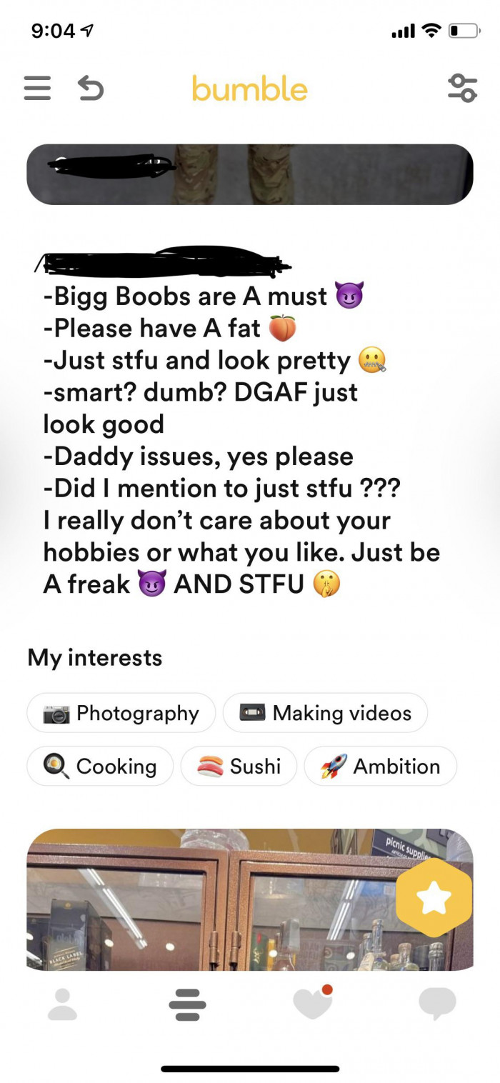 6. He's looking for a sl@ve not a partner.