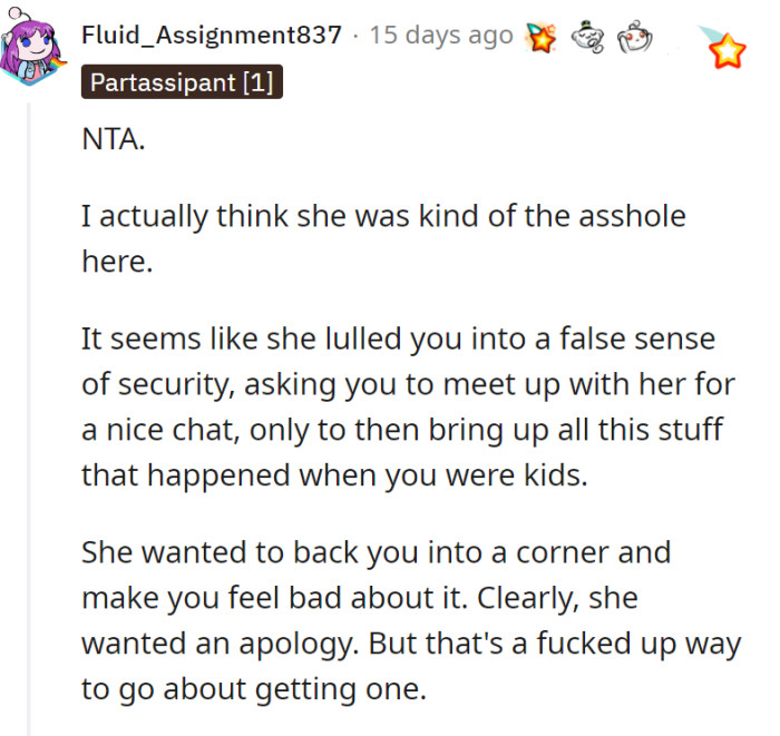 Not the a-hole for this Redditor.