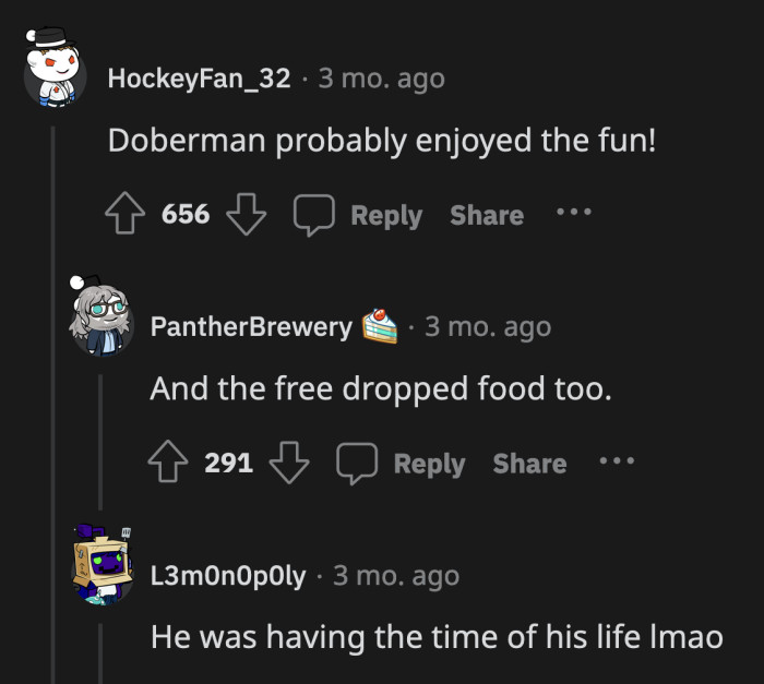 Aside from the OP, the Real Winner Here Is the Dog, Who Probably Had a Great Time Running Around and Snatching Whatever Food It Could Salvage