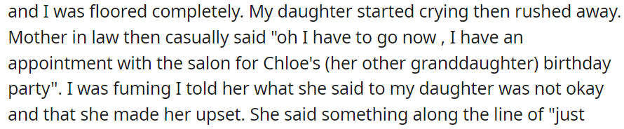 My daughter started crying