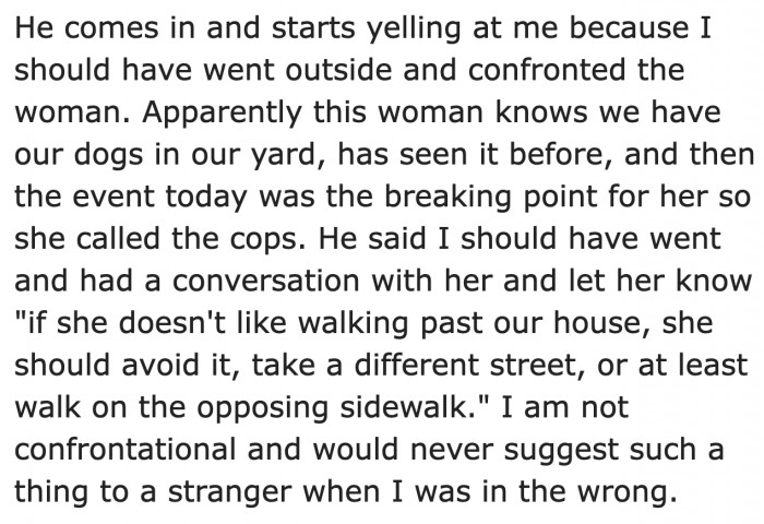 After getting reported to the authorities, the boyfriend got upset with the OP.