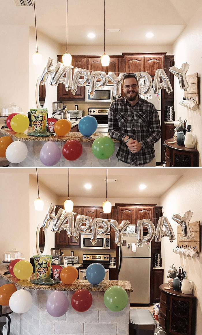 16. When you try to surprise your husband for his birthday, but you forget the “B,” so it’s just a normal “happy day.”
