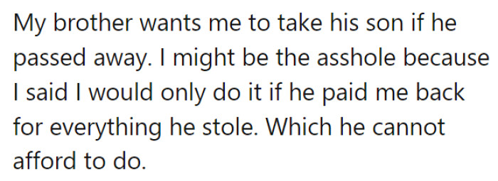 OP has offered the following explanation for why they think they might be the a-hole: