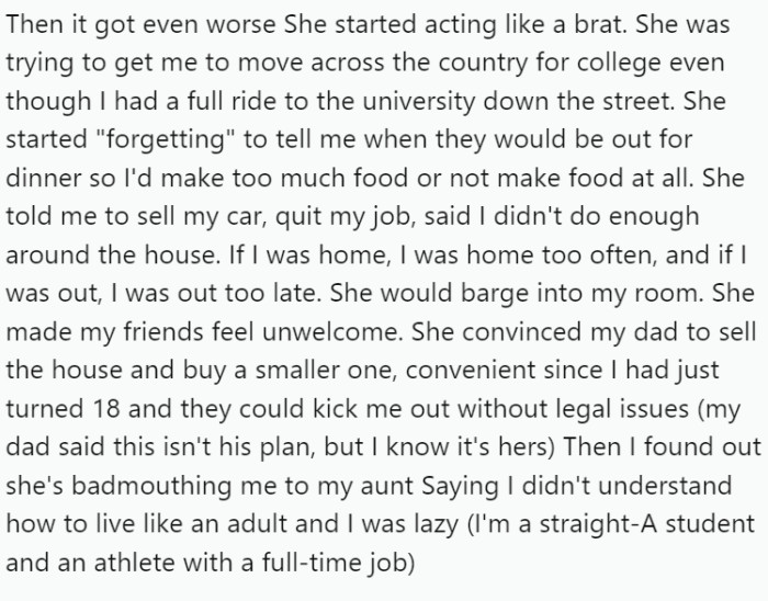 OP made genuine efforts to familiarize his father's fiancée with their family dynamics, but their relationship soured soon after she moved into their house post-engagement.