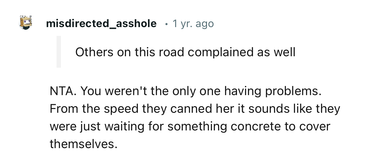 “NTA. You weren't the only one having problems.”