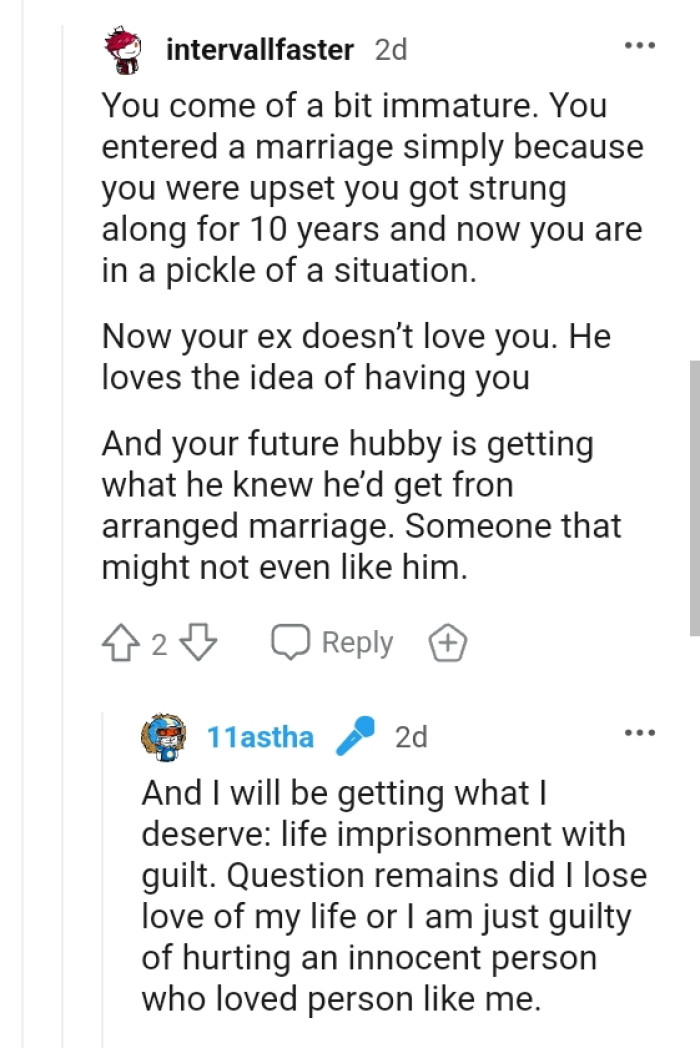 The OP's ex doesn't love her but loves the idea of having her, according to this Redditor.