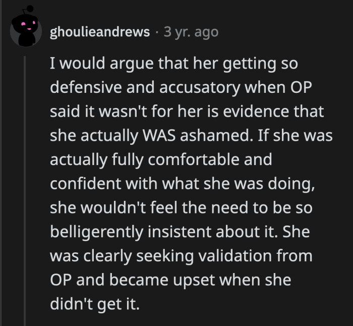 T immediately going on the defensive to prove how proud she was of her OnlyFans career made it seem like she felt the exact opposite