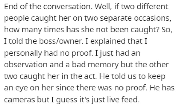 OP believed that this must happen pretty often, so she told her boss