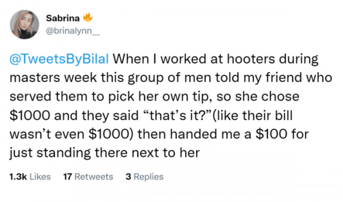 9. I'd love to pick my own tip