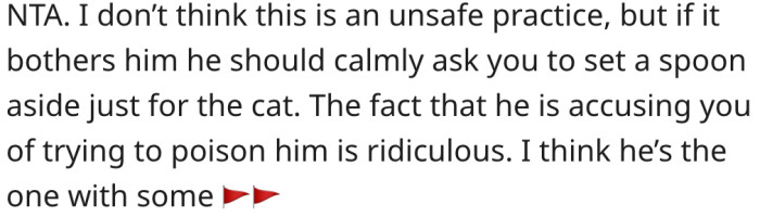 1. Her partner's accusation is ridiculous.