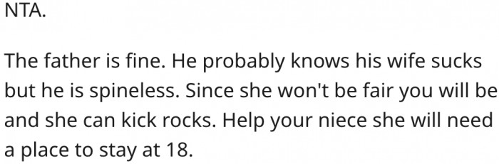 8. Since her brother won't step up, she should.
