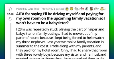 Mom Of Three Throws A Tantrum After Finding Her Brother's Reddit Post Complaining About Her Demands Of Him To Babysit Her Triplets For Free During Vacations