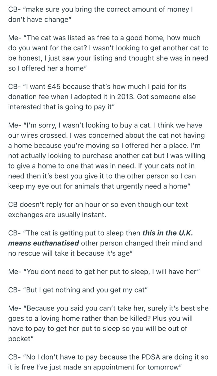 Apparently, the Cat Owner Now Wants to Get Paid for Their Cat