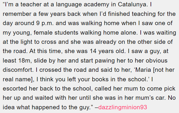 14. A teacher rescues the situation.