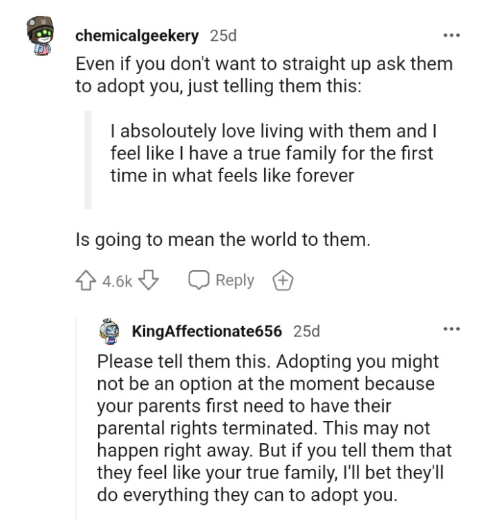 This Redditor advises the OP to express these sweet words, as it will mean a lot to them