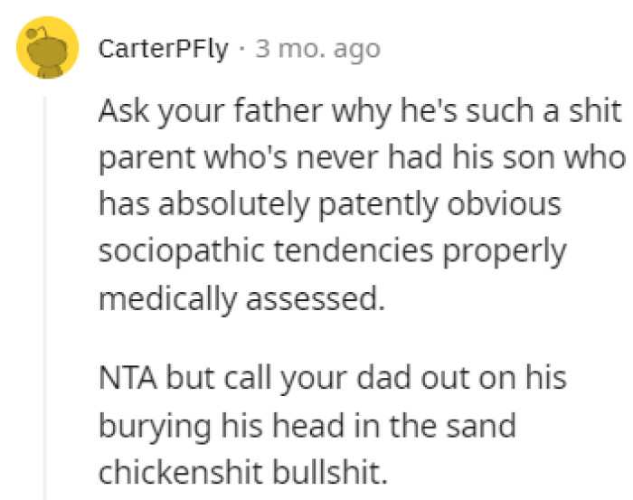 Time to call out the dad