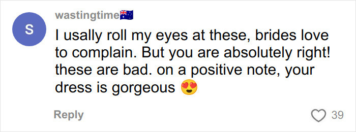 Brides love to complaim