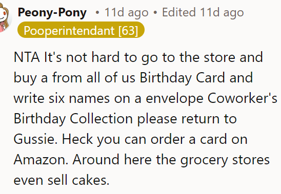 A Redditor agreed with the OP's perspective