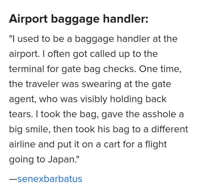 14. The traveler can say goodbye to his baggage and pick it up in Japan.